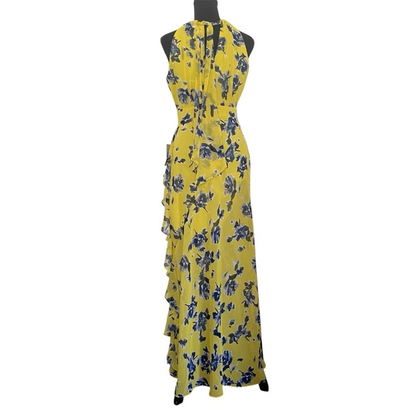 NWT Eliza J Floral Yellow and Blue Maxi Dress Size 4P - Picture 6 of 13